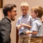 Trinity Father with Students